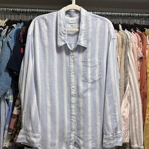 Wilfred Light Blue and White Striped Shirt